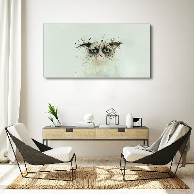 Tablou canvas Pisica trista cu ochi verzi