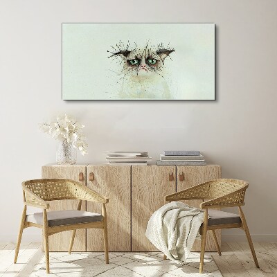 Tablou canvas Pisica trista cu ochi verzi
