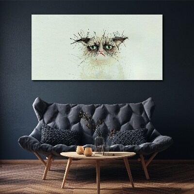 Tablou canvas Pisica trista cu ochi verzi
