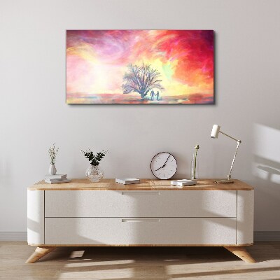 Tablou canvas Apus romantic sub copac