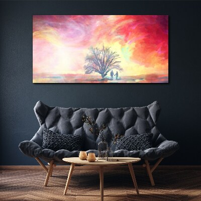 Tablou canvas Apus romantic sub copac