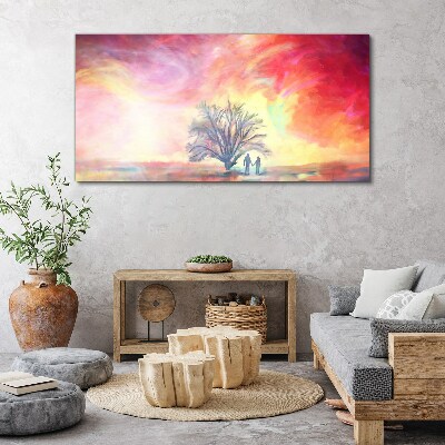 Tablou canvas Apus romantic sub copac