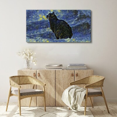 Tablou canvas Abstract Cat Night Stars