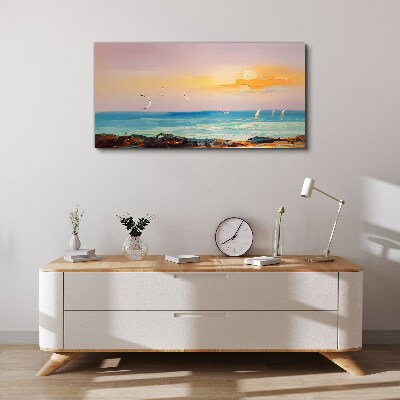 Tablou canvas Un apus linistit peste mare