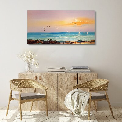 Tablou canvas Un apus linistit peste mare
