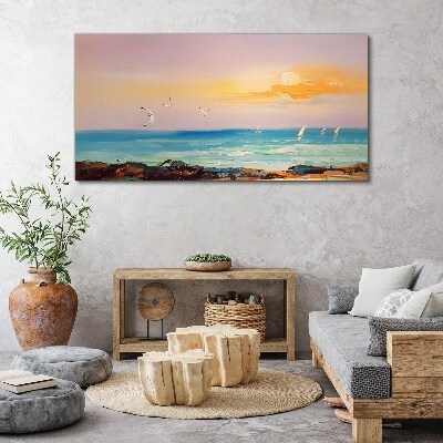 Tablou canvas Un apus linistit peste mare