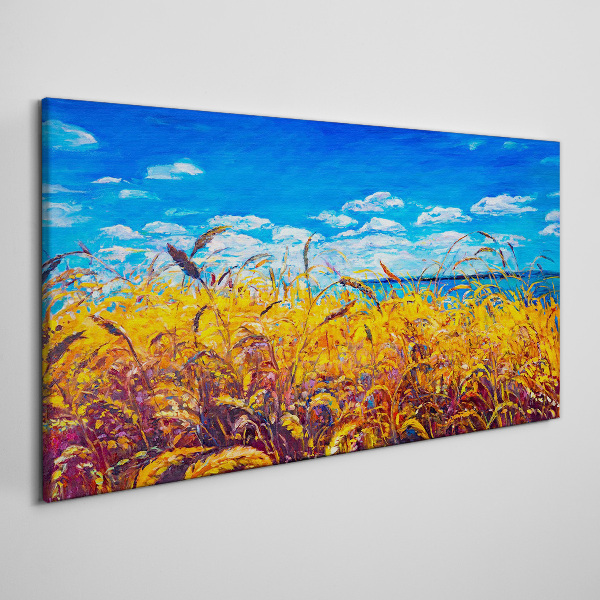 Tablou canvas Câmpuri aurii sub cerul albastru