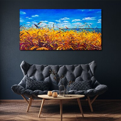 Tablou canvas Câmpuri aurii sub cerul albastru