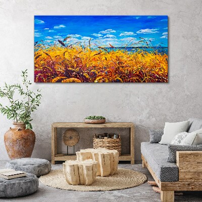 Tablou canvas Câmpuri aurii sub cerul albastru