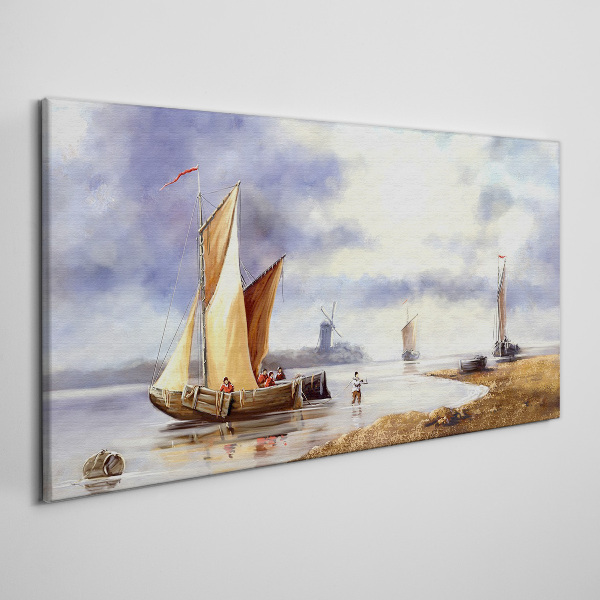 Tablou canvas Un port linistit cu barci cu pânze