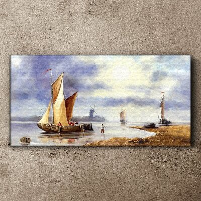 Tablou canvas Un port linistit cu barci cu pânze