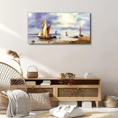 Tablou canvas Un port linistit cu barci cu pânze