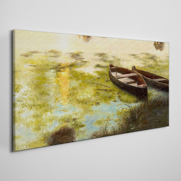 Tablou canvas O dimineață liniștită pe malul lacului