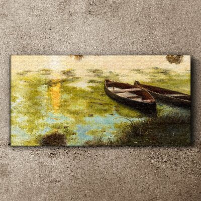 Tablou canvas O dimineață liniștită pe malul lacului