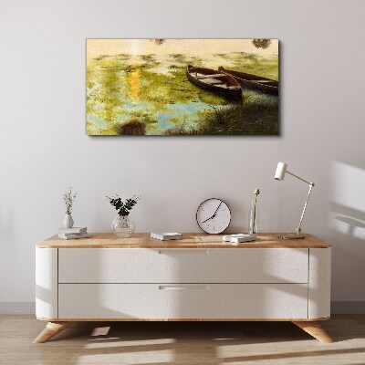 Tablou canvas O dimineață liniștită pe malul lacului