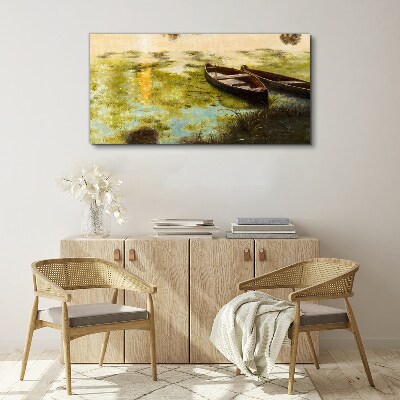 Tablou canvas O dimineață liniștită pe malul lacului