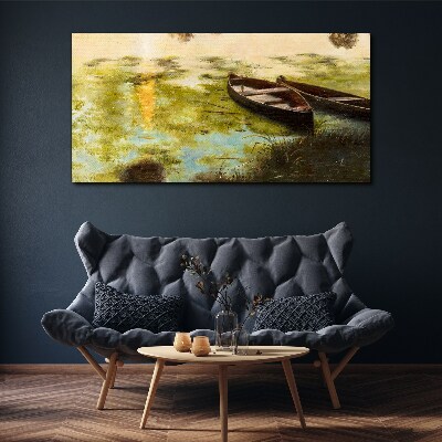 Tablou canvas O dimineață liniștită pe malul lacului