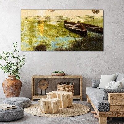 Tablou canvas O dimineață liniștită pe malul lacului