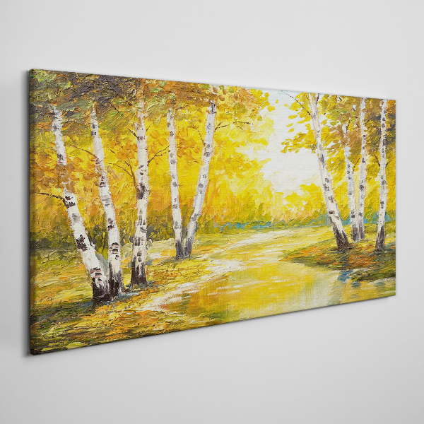 Tablou canvas Toamna de aur printre mesteceni
