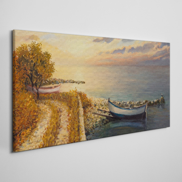 Tablou canvas Un port liniștit în apusul soarelui