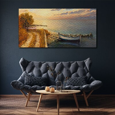 Tablou canvas Un port liniștit în apusul soarelui