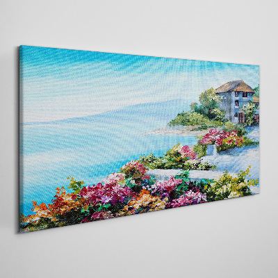 Tablou canvas Peisaj de litoral cu flori