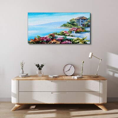 Tablou canvas Peisaj de litoral cu flori