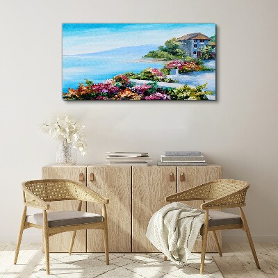 Tablou canvas Peisaj de litoral cu flori