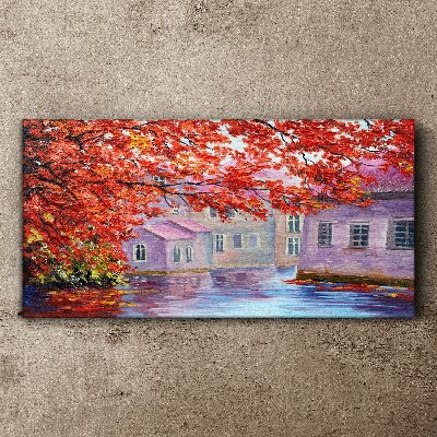 Tablou canvas Reflecții de toamnă pe apă