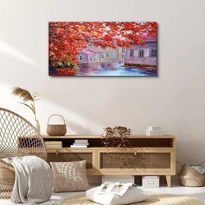 Tablou canvas Reflecții de toamnă pe apă