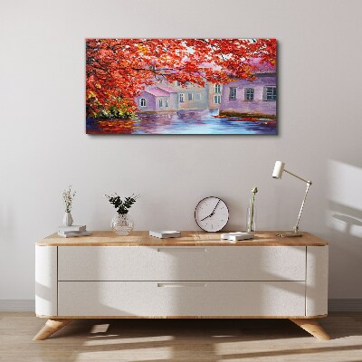 Tablou canvas Reflecții de toamnă pe apă
