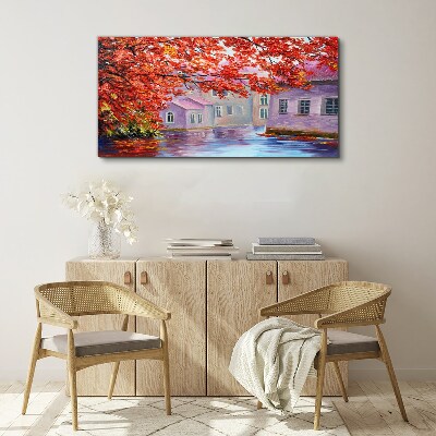 Tablou canvas Reflecții de toamnă pe apă