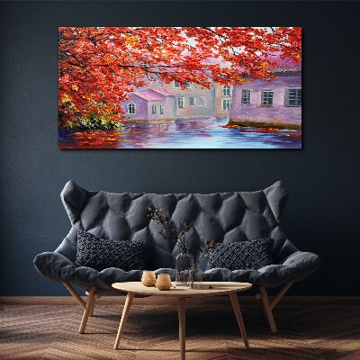 Tablou canvas Reflecții de toamnă pe apă