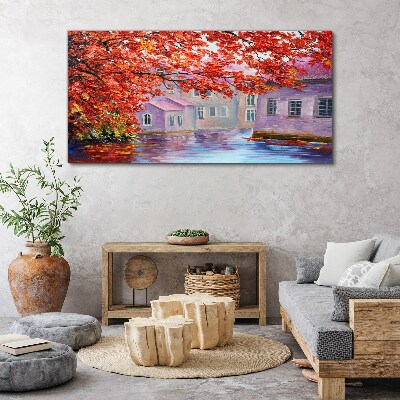 Tablou canvas Reflecții de toamnă pe apă
