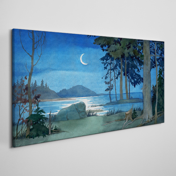 Tablou canvas Peisaj de noapte deasupra apei