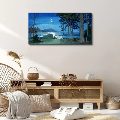Tablou canvas Peisaj de noapte deasupra apei