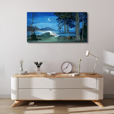 Tablou canvas Peisaj de noapte deasupra apei