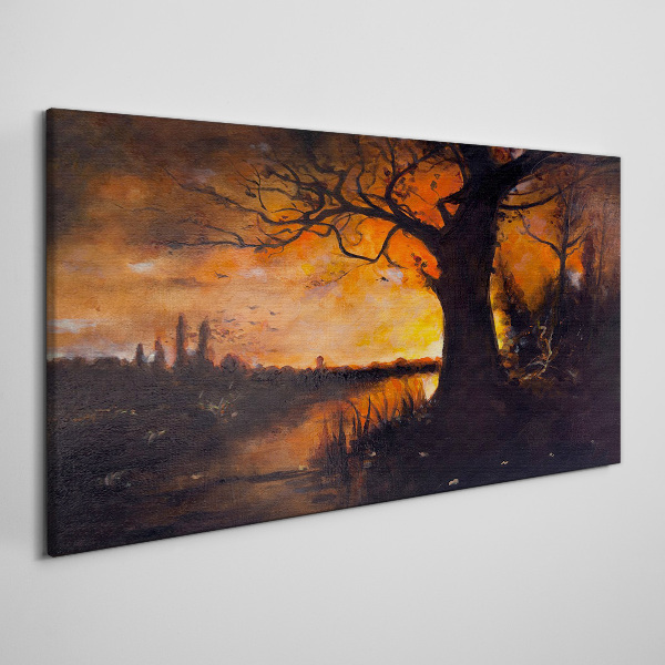 Tablou canvas Ora de aur la lac