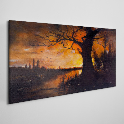 Tablou canvas Ora de aur la lac