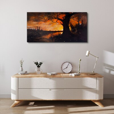 Tablou canvas Ora de aur la lac