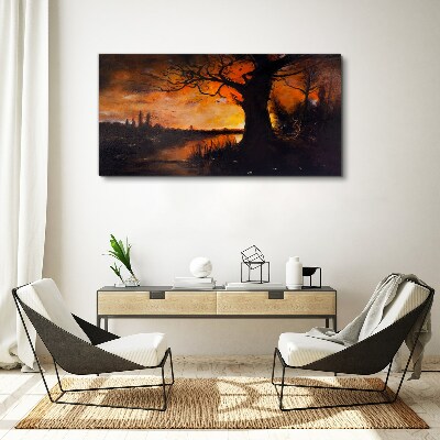 Tablou canvas Ora de aur la lac