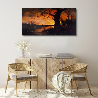 Tablou canvas Ora de aur la lac