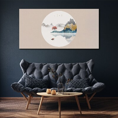 Tablou canvas Un peisaj liniștit în cerc