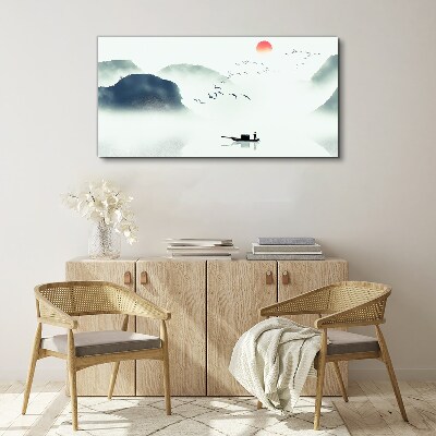 Tablou canvas O dimineață liniștită pe malul lacului