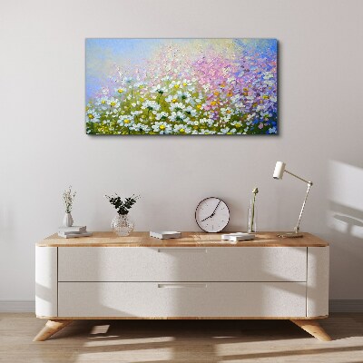 Tablou canvas Peisaj floral in culori pastelate