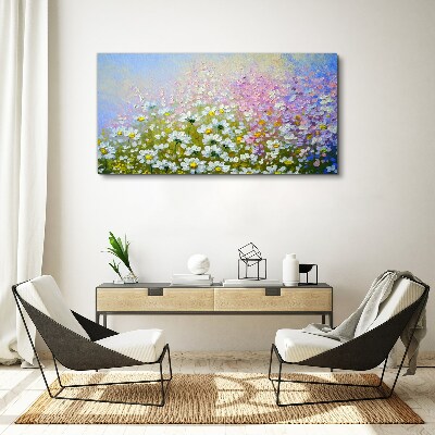 Tablou canvas Peisaj floral in culori pastelate