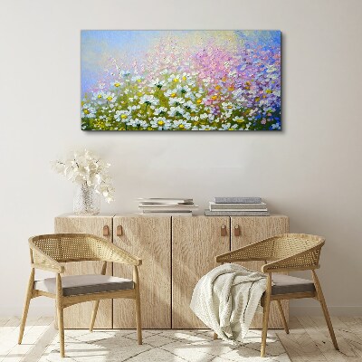 Tablou canvas Peisaj floral in culori pastelate