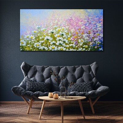 Tablou canvas Peisaj floral in culori pastelate