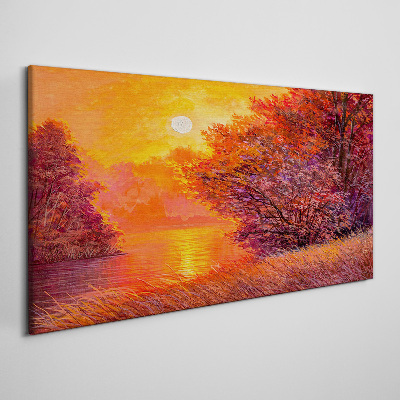 Tablou canvas Ora de aur la lac