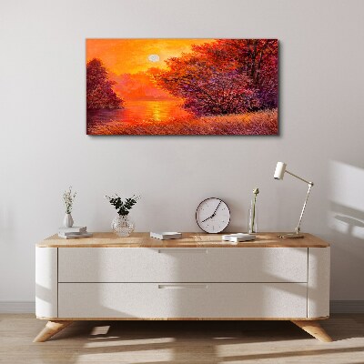 Tablou canvas Ora de aur la lac